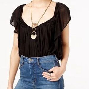Free People Black Blouse